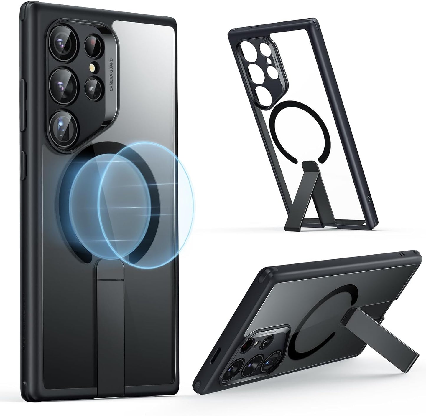 Samsung Galaxy S24 Ultra Case - MagSafe Compatible Magnetic Case - 3 Stand Modes, Drop Protection, and Boost Kickstand - Black