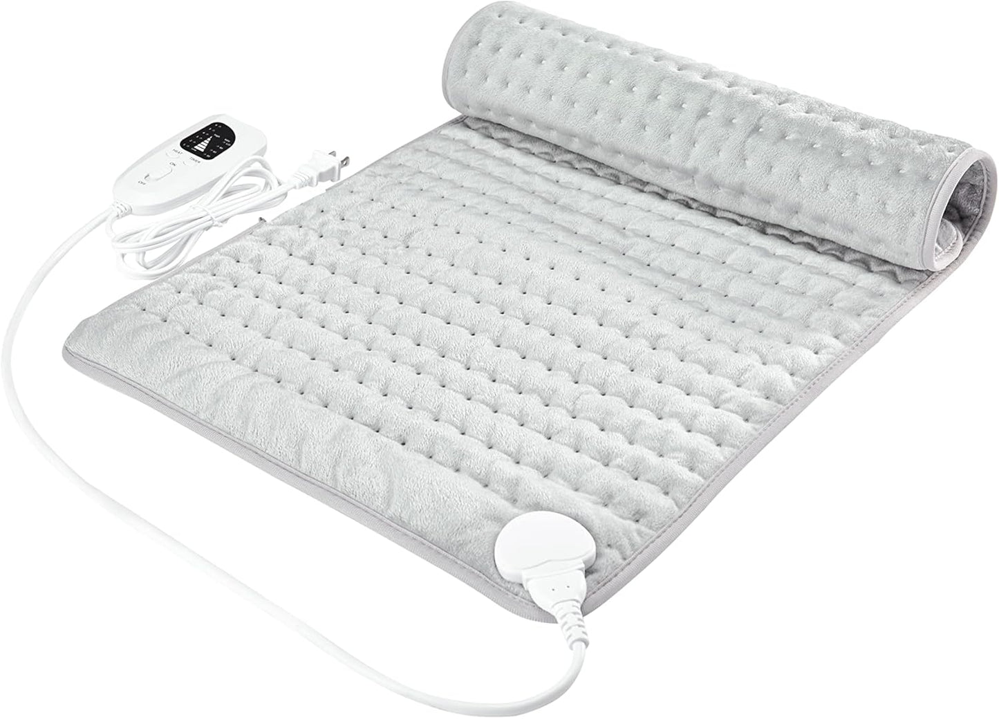 Electric Heating Pad with Moist and Dry Heat Options, Adjustable Temperature and Timer Settings