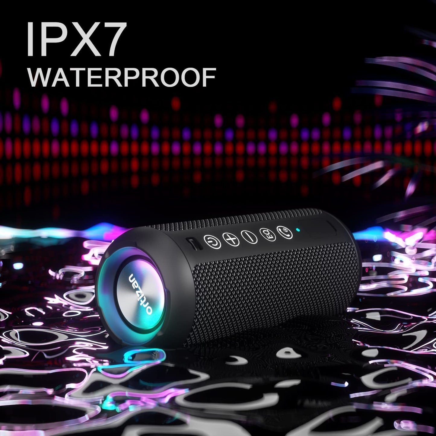 Portable Bluetooth Speaker - IPX7 Waterproof Wireless Speaker with 24W Stereo Sound, Bluetooth 5.0, 30 Hours Playtime, 66Ft Range, and Dual Pairing for Home and Outdoor Use