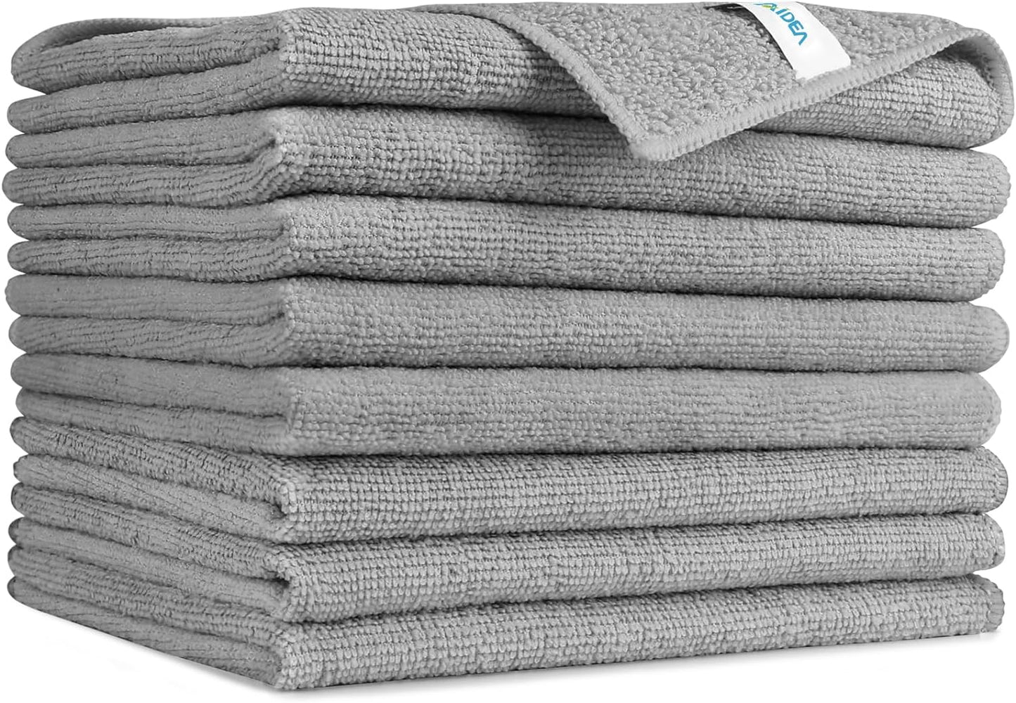 Microfiber Cleaning Cloths - 8 Pack, Soft and Absorbent Lint-Free Towels (12" x 16")
