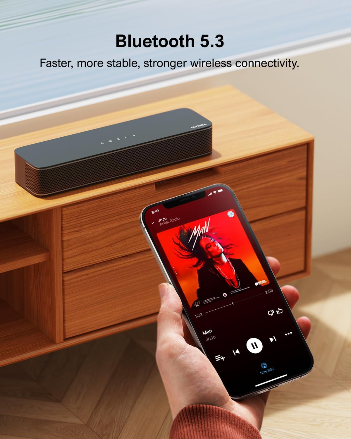 2.1 Channel Sound Bar with Built-In Subwoofer, APP Control, 120W Peak Power, Bluetooth 5.3, Multi-Connection Options, Wall Mountable