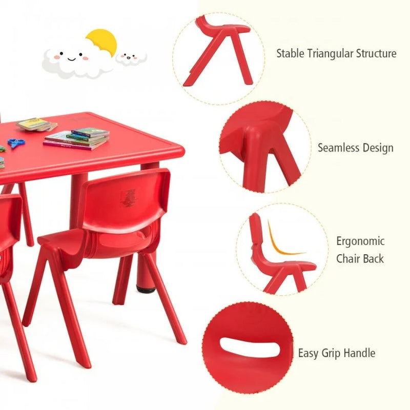 Set of 4 Stackable Plastic Classroom Chairs for Children