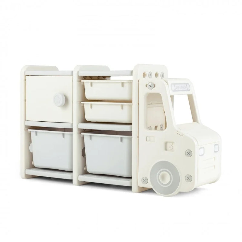 Toddler Truck Storage Organizer Featuring Plastic Bins