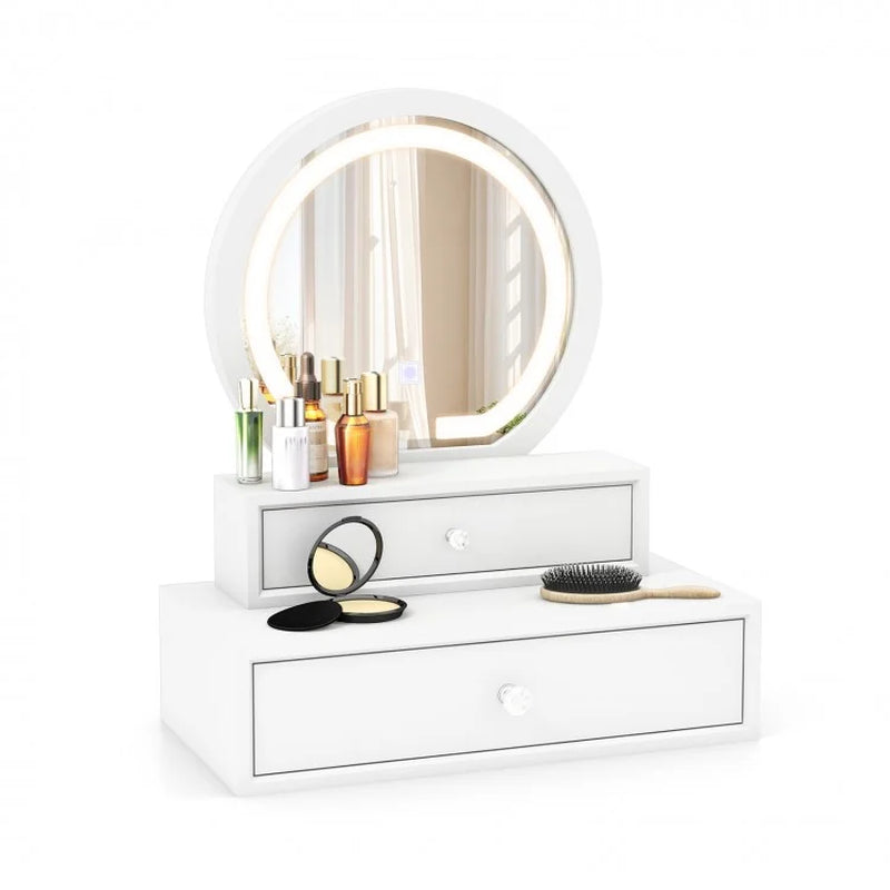 Illuminated Vanity Mirror for Bedroom Tabletop Use