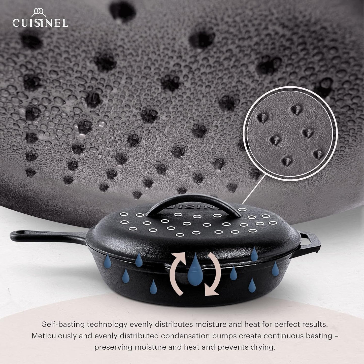 12-Inch Pre-Seasoned Cast Iron Skillet with Lid - Complete Frying Pan Set with Silicone Handle, Lid Holders, and Scraper/Cleaner for Versatile Indoor/Outdoor Cooking