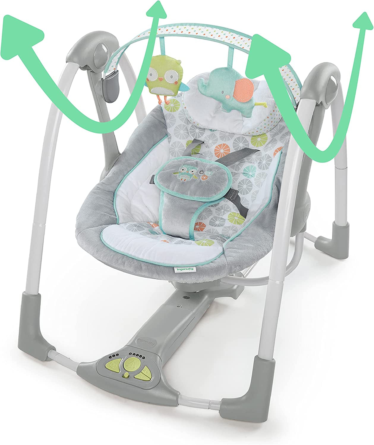 5-Speed Portable Baby Swing with Music, Nature Sounds, and Energy-Efficient Technology for Infants 0-9 Months