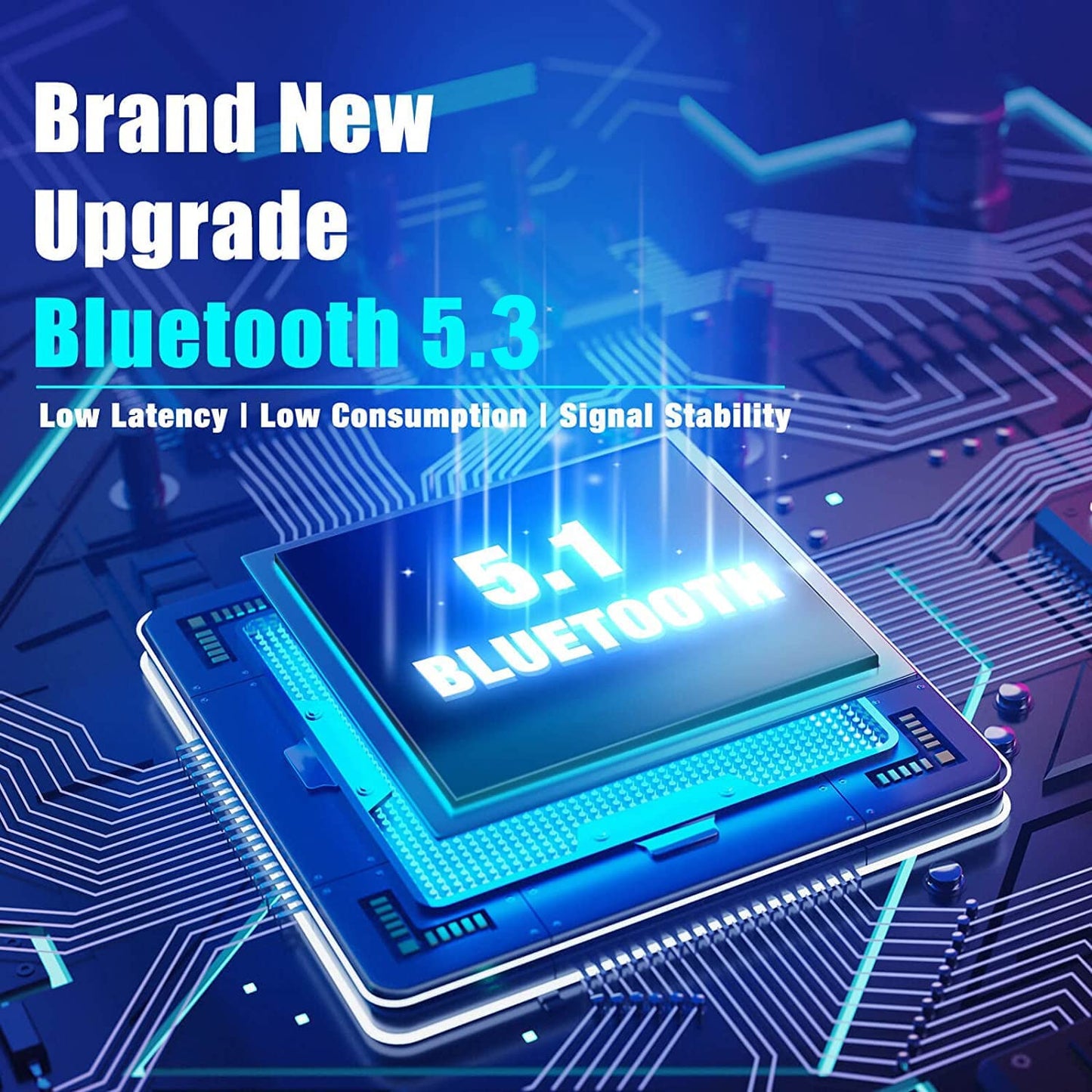 Over-Ear Bluetooth Headphones with 65 Hours Playtime, 6 EQ Modes, Immersive Bass, Hi-Fi Stereo, Foldable Design, and Built-In HD Microphone for Mobile and PC Use