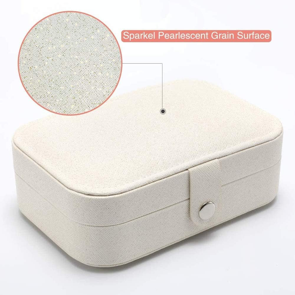 Double Layer Travel Jewelry Organizer - Elegant PU Leather Case for Rings, Earrings, Necklaces, and Bracelets