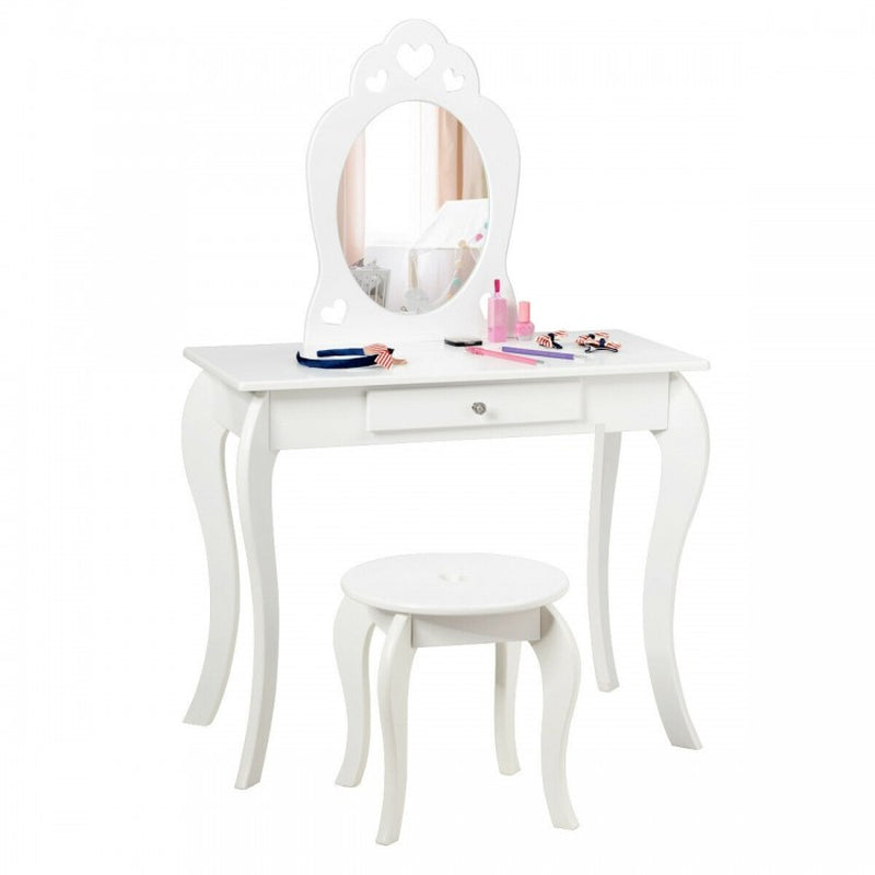 Children's Princess Makeup and Dressing Table Set with Mirror