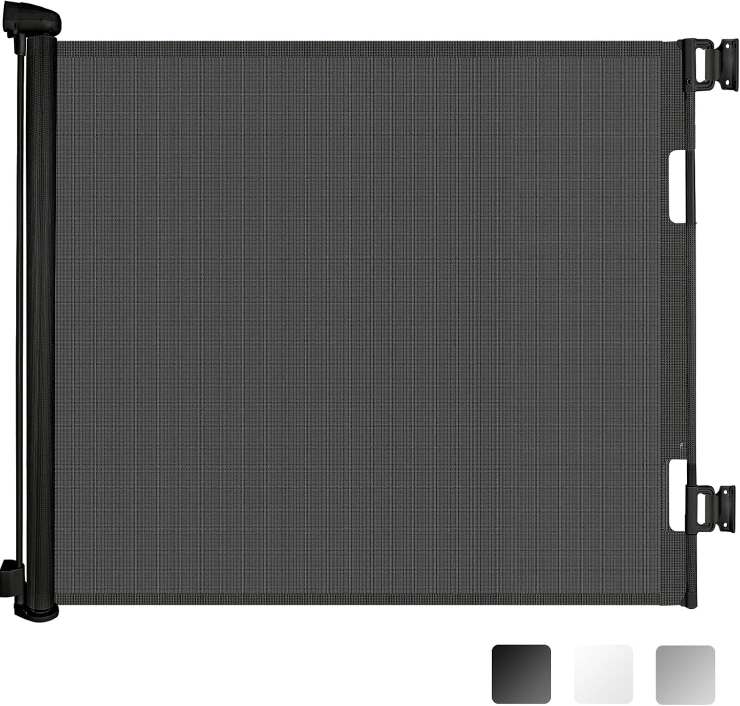 Retractable Safety Mesh Baby and Dog Gate - 33" Tall, Extends up to 55" Wide for Stairs, Doorways, Hallways, and Banisters (Black)
