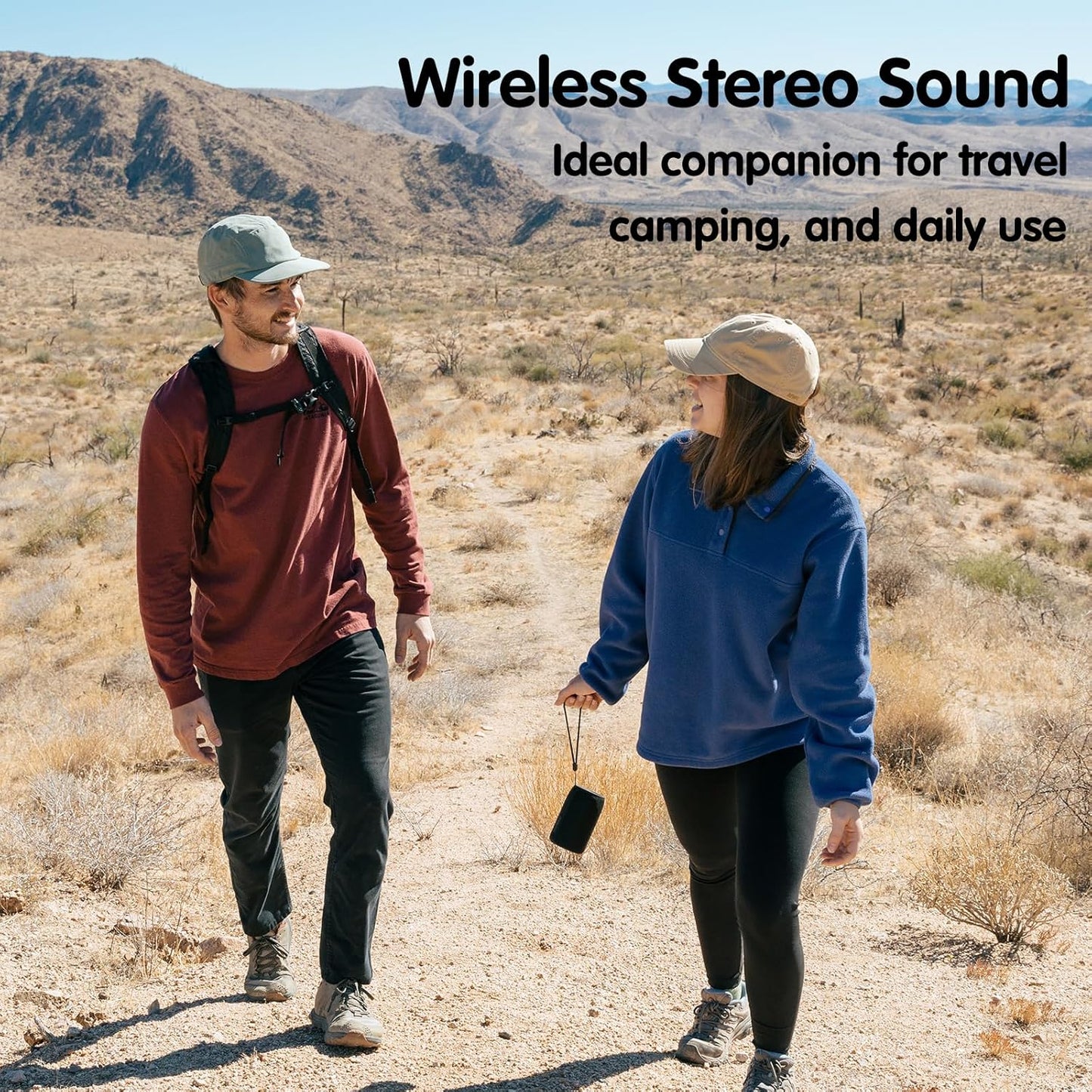 Musibaby Bluetooth 5.0 Wireless Speaker - Portable, Waterproof Outdoor Speaker with Dual Pairing, Loud Stereo Sound, Booming Bass, and 1500 Minutes Playtime for Home and Party (Black)