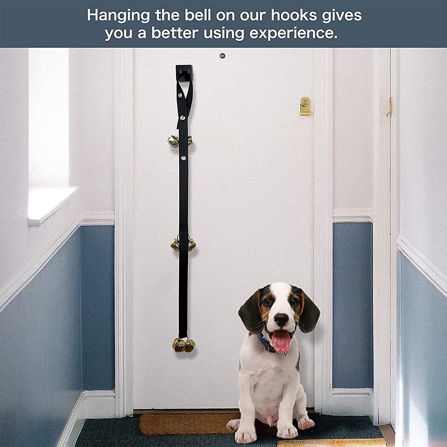 Premium Adjustable Dog Doorbells - Potty Training Outdoor Access - Puppies and Dogs - High-Quality Design with 3 Length Adjustment Snaps