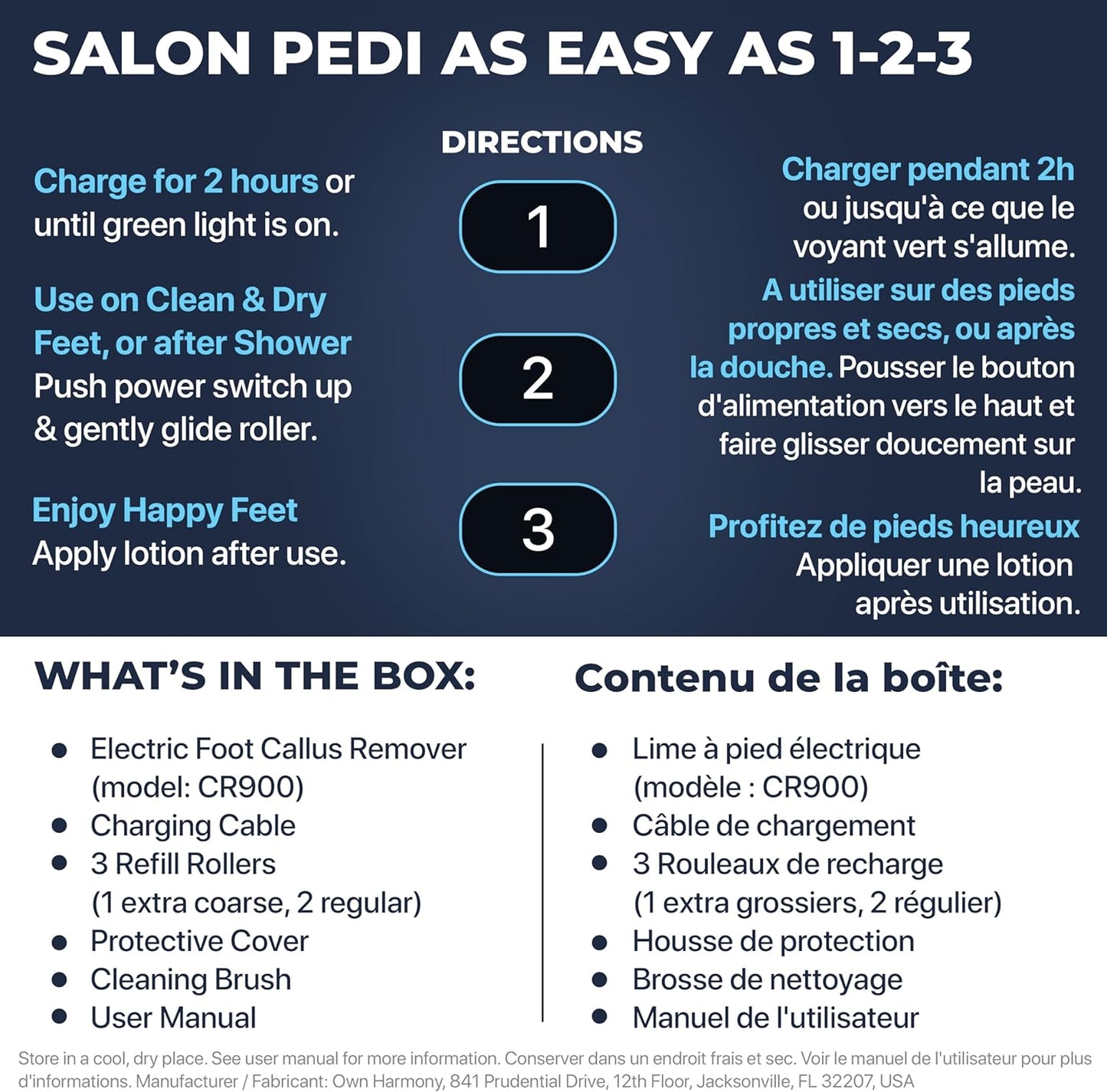 Electric Rechargeable Callus Remover for Men and Women with 3 Powerful Rollers - Professional Spa Quality Micro Pedi Foot Care Tool for Cracked Skin
