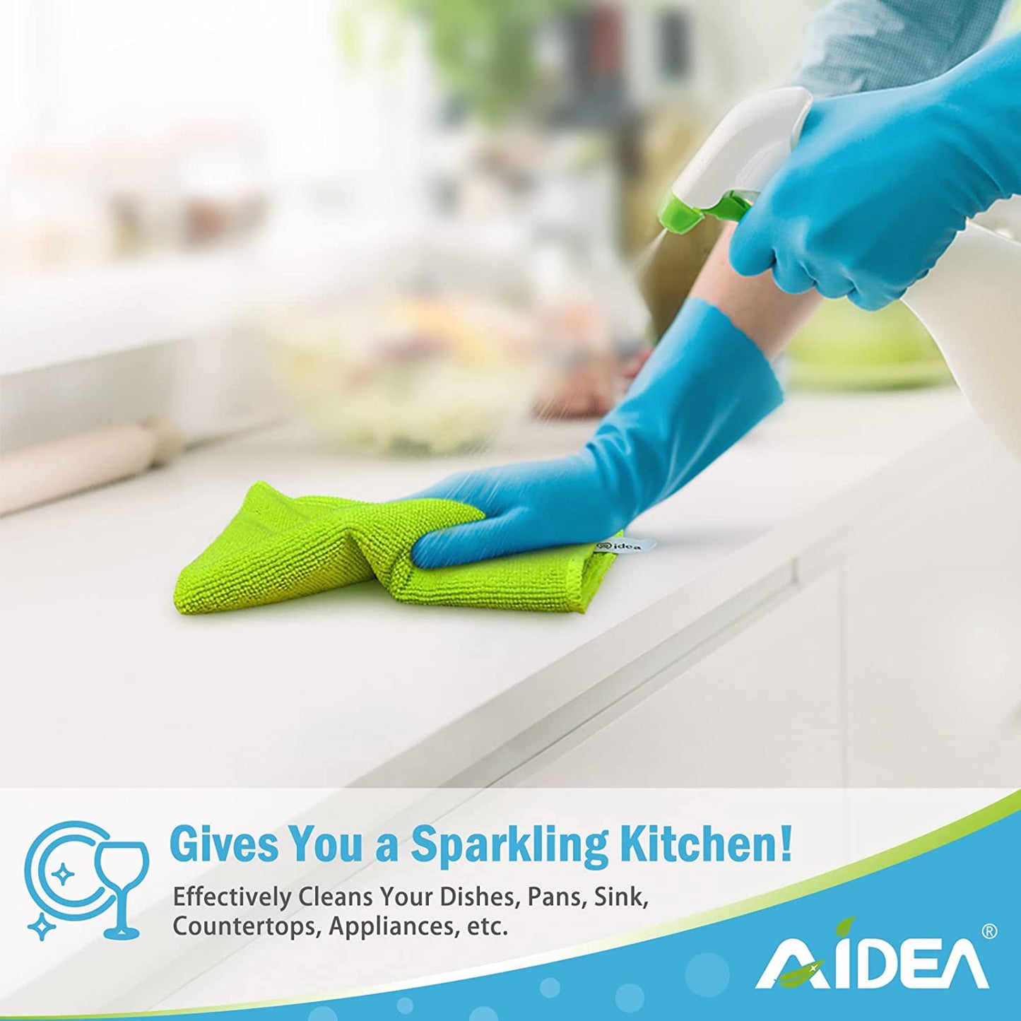 50-Pack Microfiber Cleaning Cloths - Soft, Highly Absorbent, Lint-Free and Streak-Free Towels (12" x 12")
