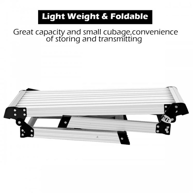 Premium Heavy-Duty Aluminum Folding Step Ladder with Portable Design