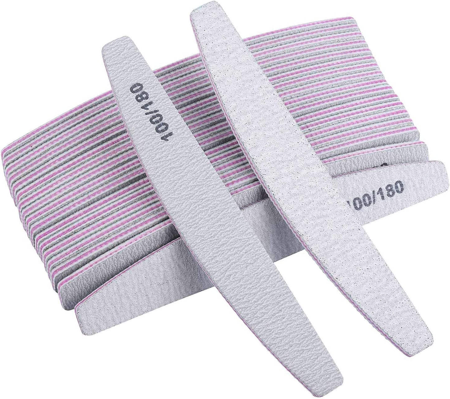 25-Piece Nail File Set - 100/180 Grit Double-Sided Emery Boards for Acrylic and Natural Nails