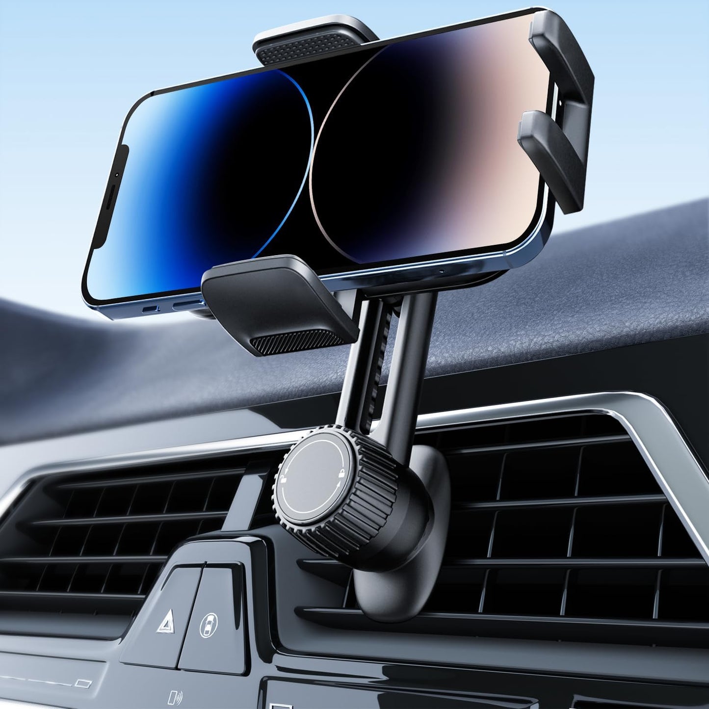 Universal Car Vent Phone Holder: Hands-Free Mount for iPhone & Samsung Smartphones - Compatible with Thick Cases