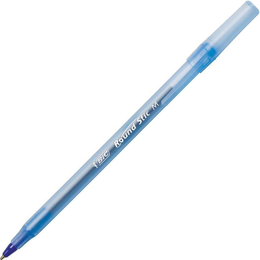 Round Stic Extra Value Blue Ballpoint Pens, Medium Point 1.0 mm, Reliable and Smooth Writing Experience, 60-Count Pack, Ideal for Gifting