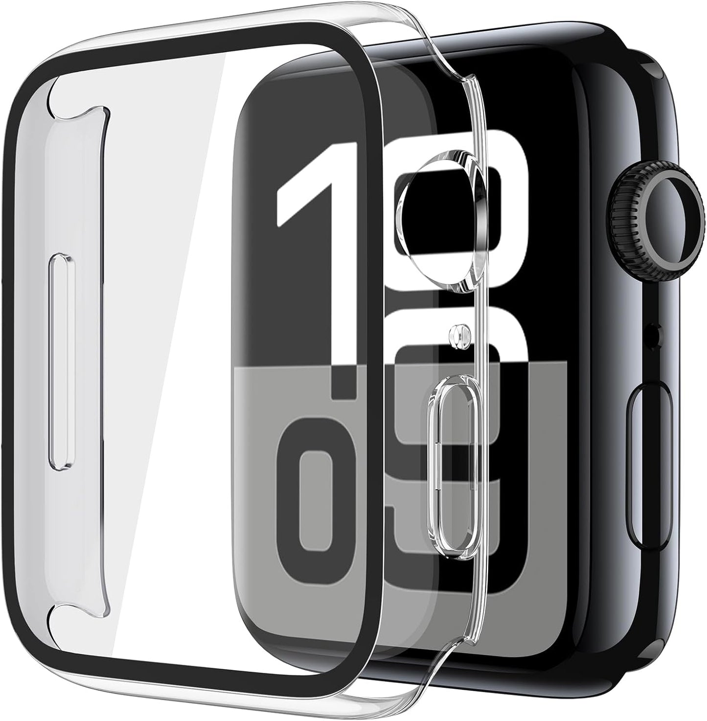 2-Pack Hard PC Protective Case - Tempered Glass Screen Protector - Apple Watch Series 10 (2024) 42Mm, Ultra-Thin Anti-Fall Scratch-Resistant Cover Protection - Iwatch, Matte Transparent