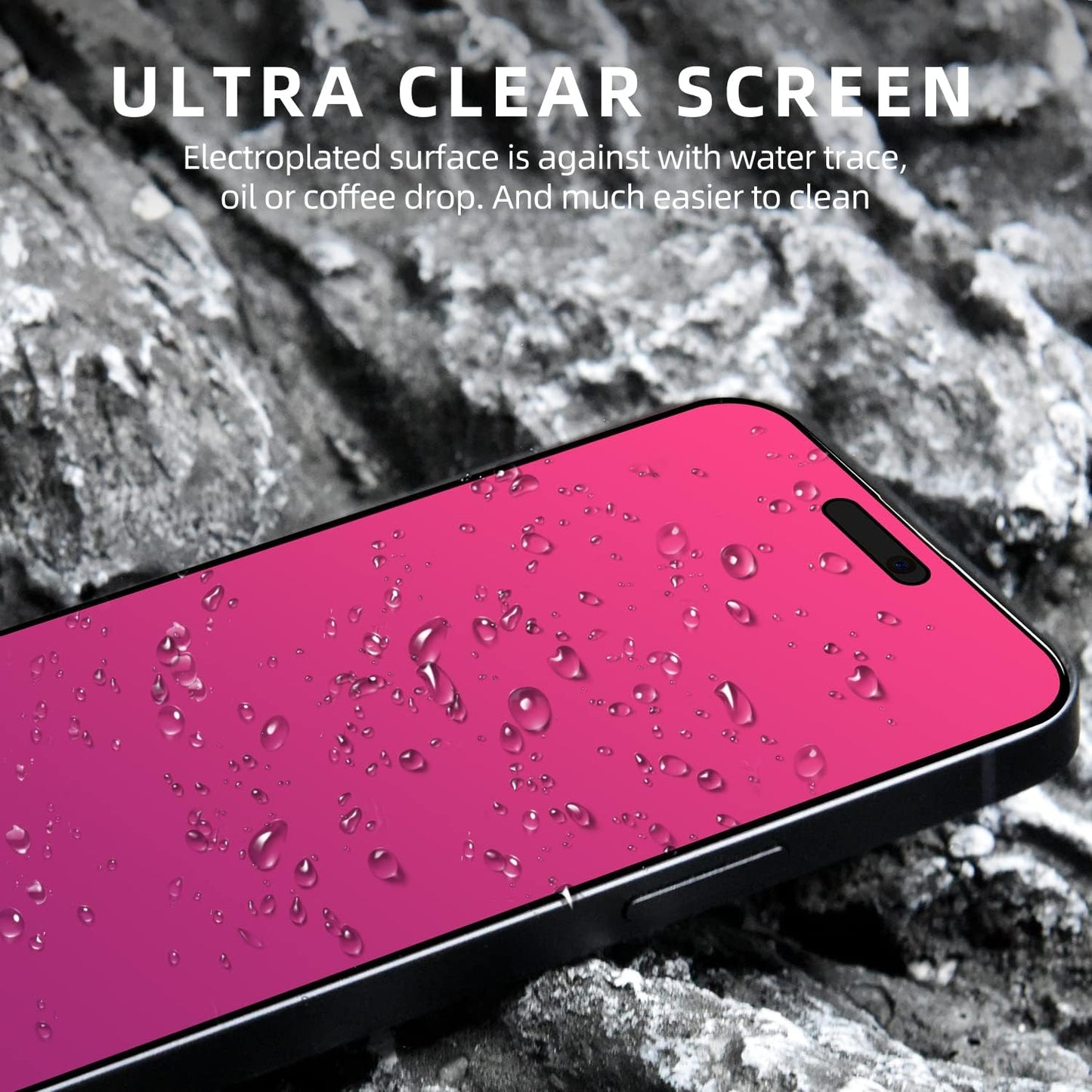 Privacy Screen Protector Compatible with Iphone 15 Pro, 6.1 Inch Gradient Colorful Electroplated Anti-Spy Anti-Blue Light Tempered Glass