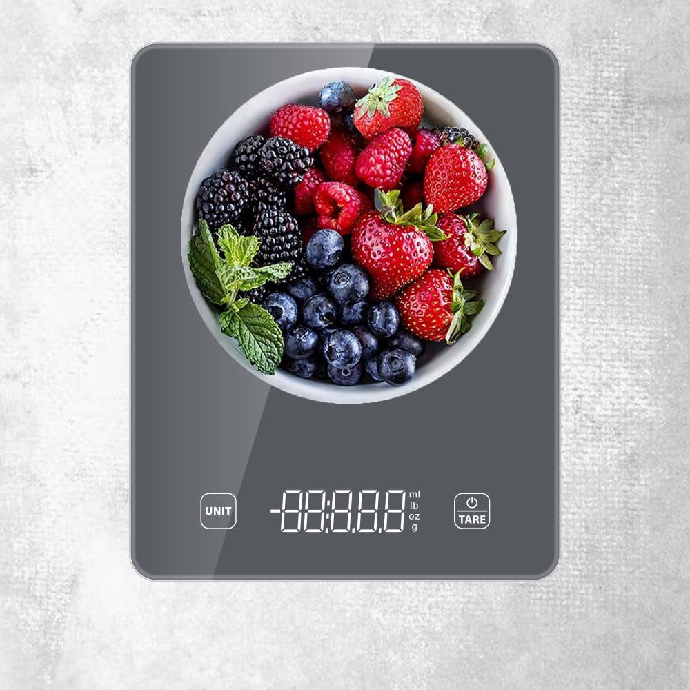Digital Kitchen Scale for Food and Garden, Precision Grams and Ounces Measurement, LED Display, Black