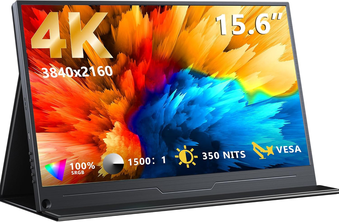 15.6-Inch Portable 1080P FHD Monitor with USB-C and HDMI Connectivity, HDR Eye Care External Display with Smart Cover