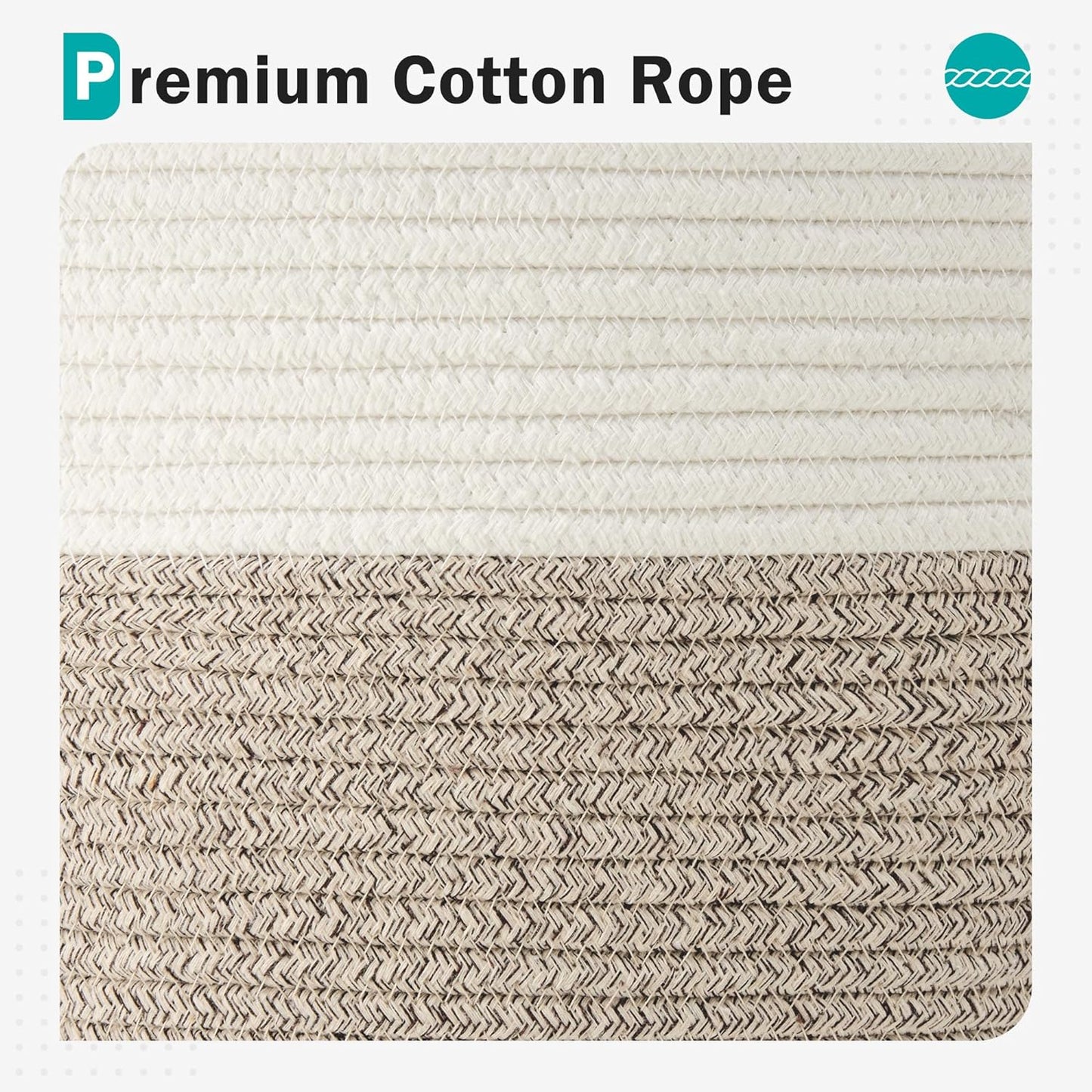 Cotton Rope Laundry Hamper by , 58L - Woven Collapsible Laundry Basket - Clothes Storage Basket for Blankets, Laundry Room Organizing, Bedroom Storage, Clothes Hamper – Brown