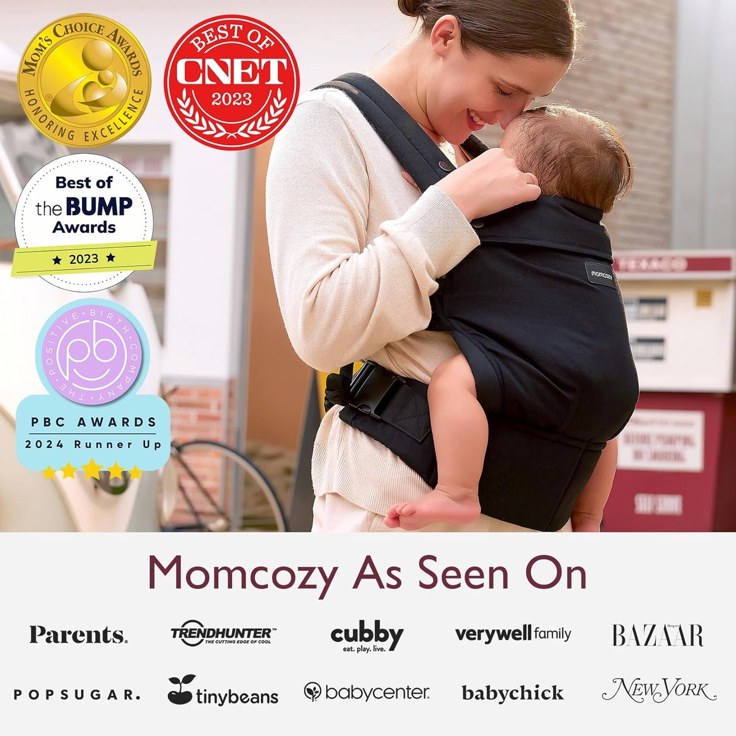 Ergonomic Baby Carrier - Newborn, Toddler, Lightweight Cozy Design, 7-44 lbs, Hands-Free Parenting, Enhanced Lumbar Support