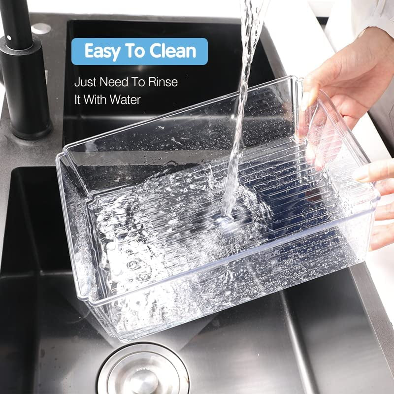 10-Pack Stackable BPA-Free Fridge Organizers with Lids, Clear Produce Storage Bins for Fruits, Vegetables, Snacks, and Eggs