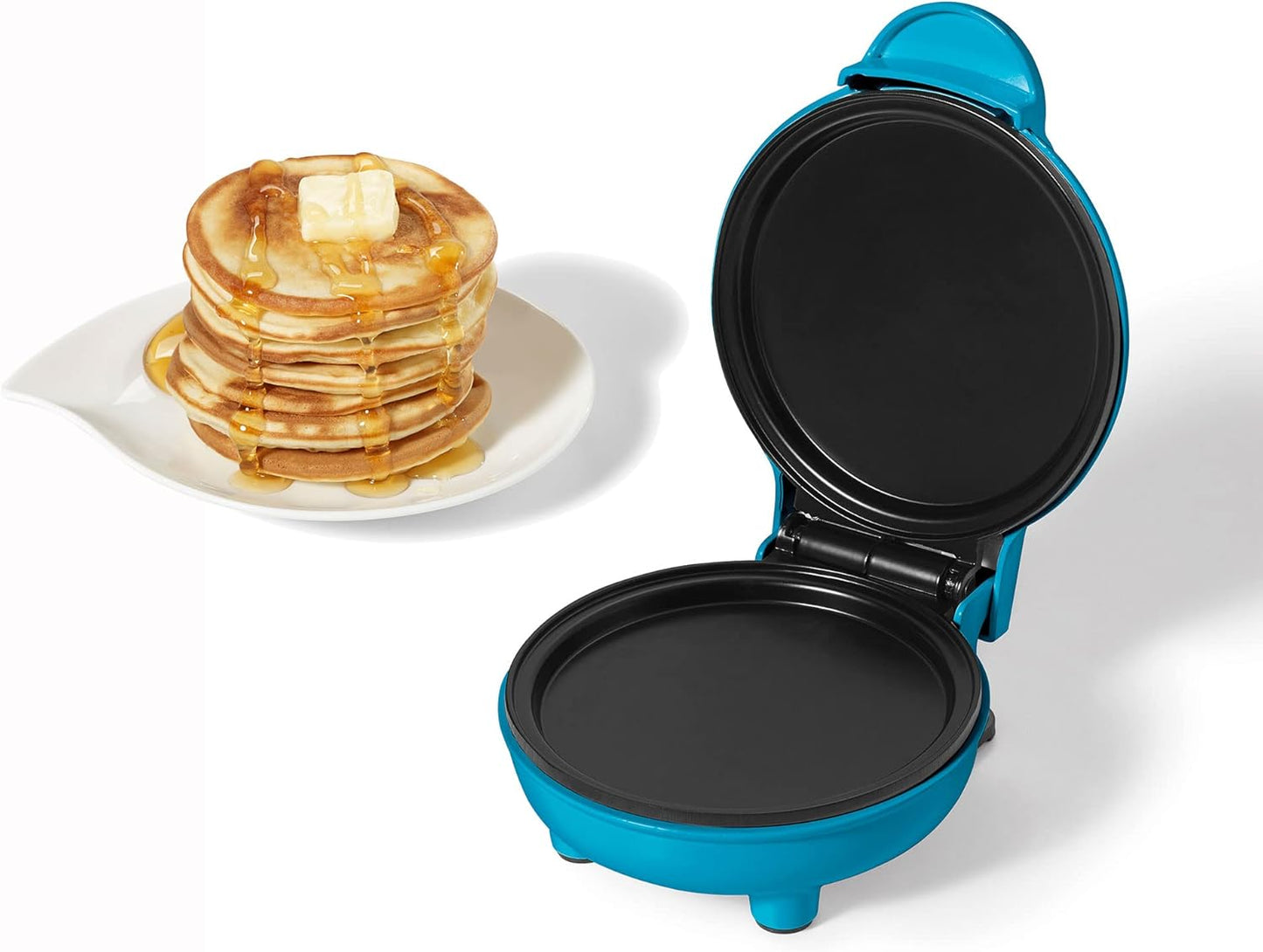 Electric Mini Waffle Maker with 4-Inch Non-Stick Cooking Surface - User-Friendly and Easy to Clean - Red - 350W