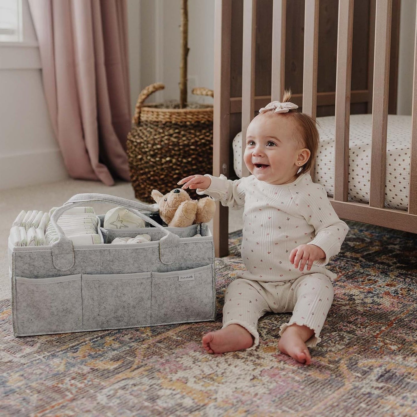 Baby Diaper Caddy Organizer - Nursery Organizer, Changing Table Organizer (Diaper Caddy)