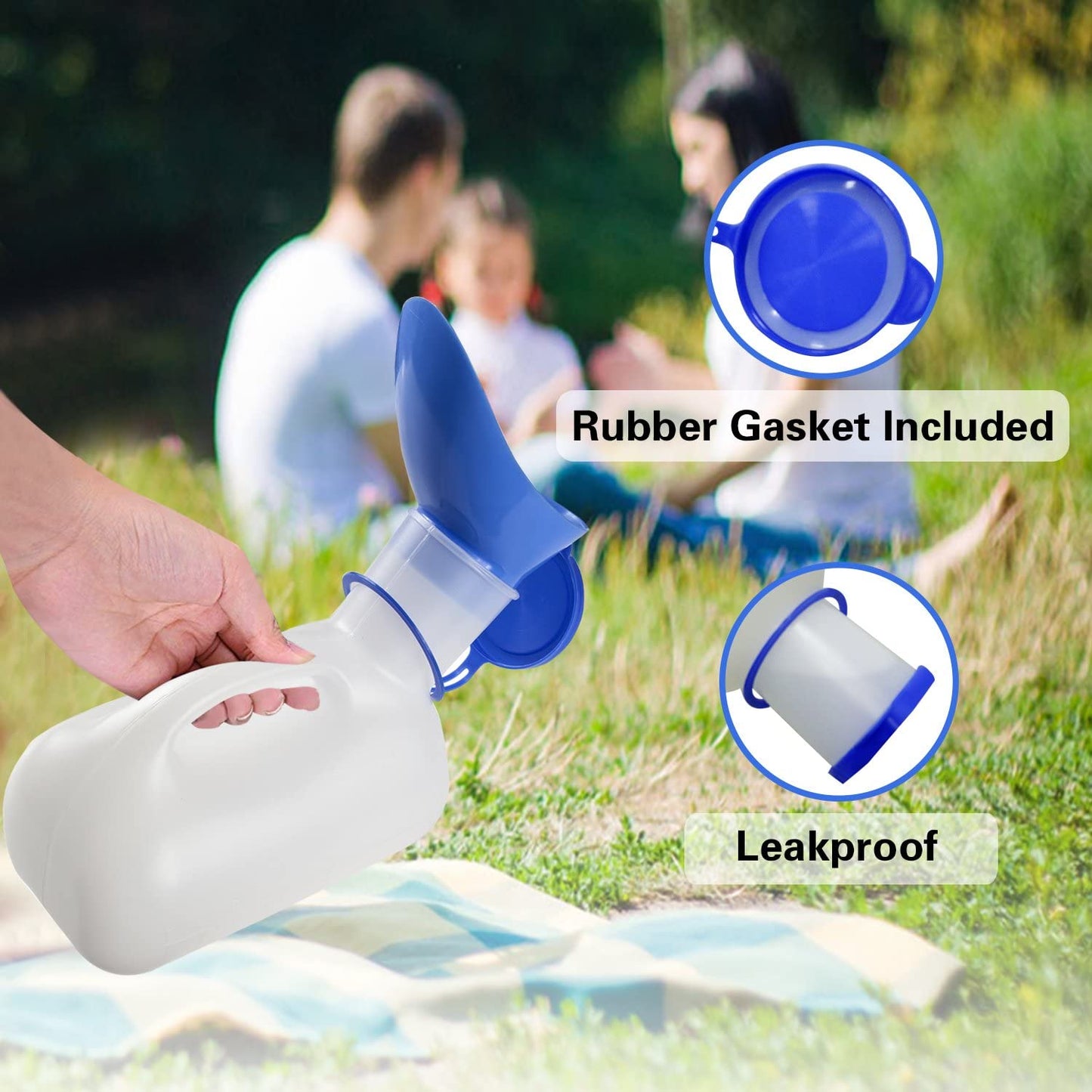 Portable Unisex Urinal with Lid and Funnel for Outdoor Travel, Suitable for Men, Women, Elderly, and Patients