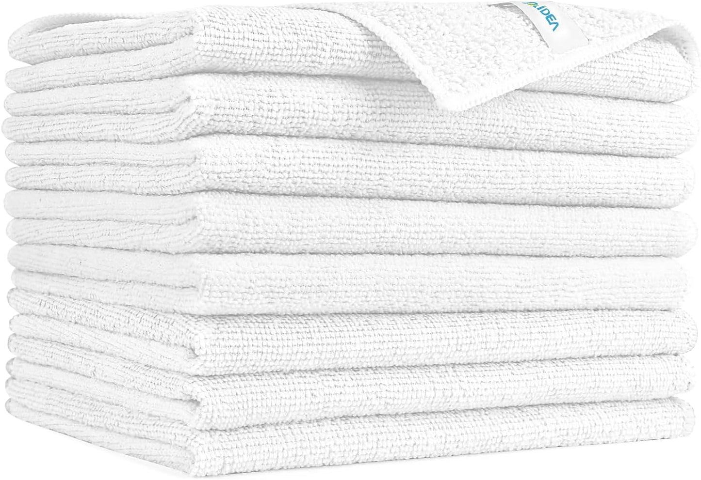 Microfiber Cleaning Cloths - 8 Pack, Soft and Absorbent Lint-Free Towels (12" x 16")