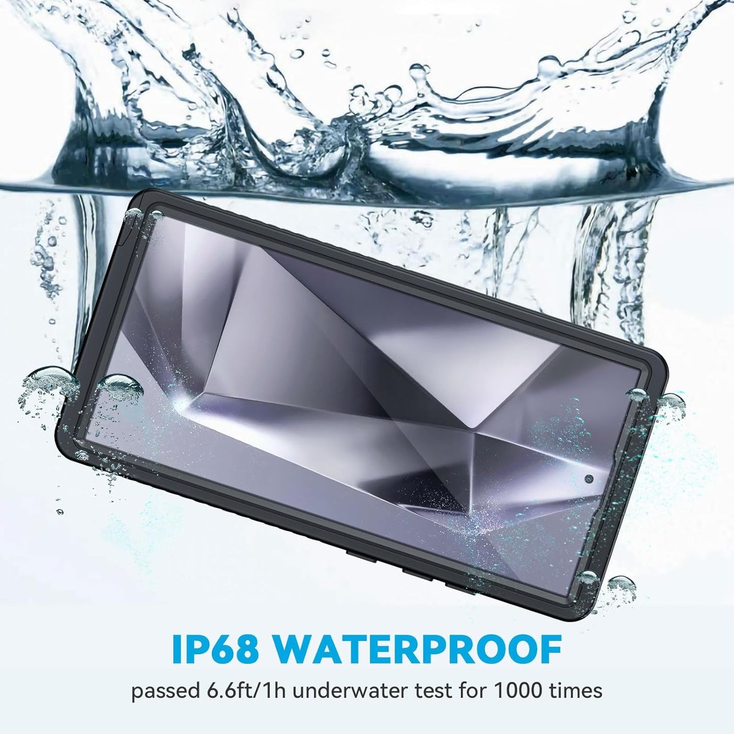 Samsung Galaxy S24 Ultra Case - IP68 Waterproof, Dustproof, Shockproof Protection with Built-In Lens - Screen Protector (Black)