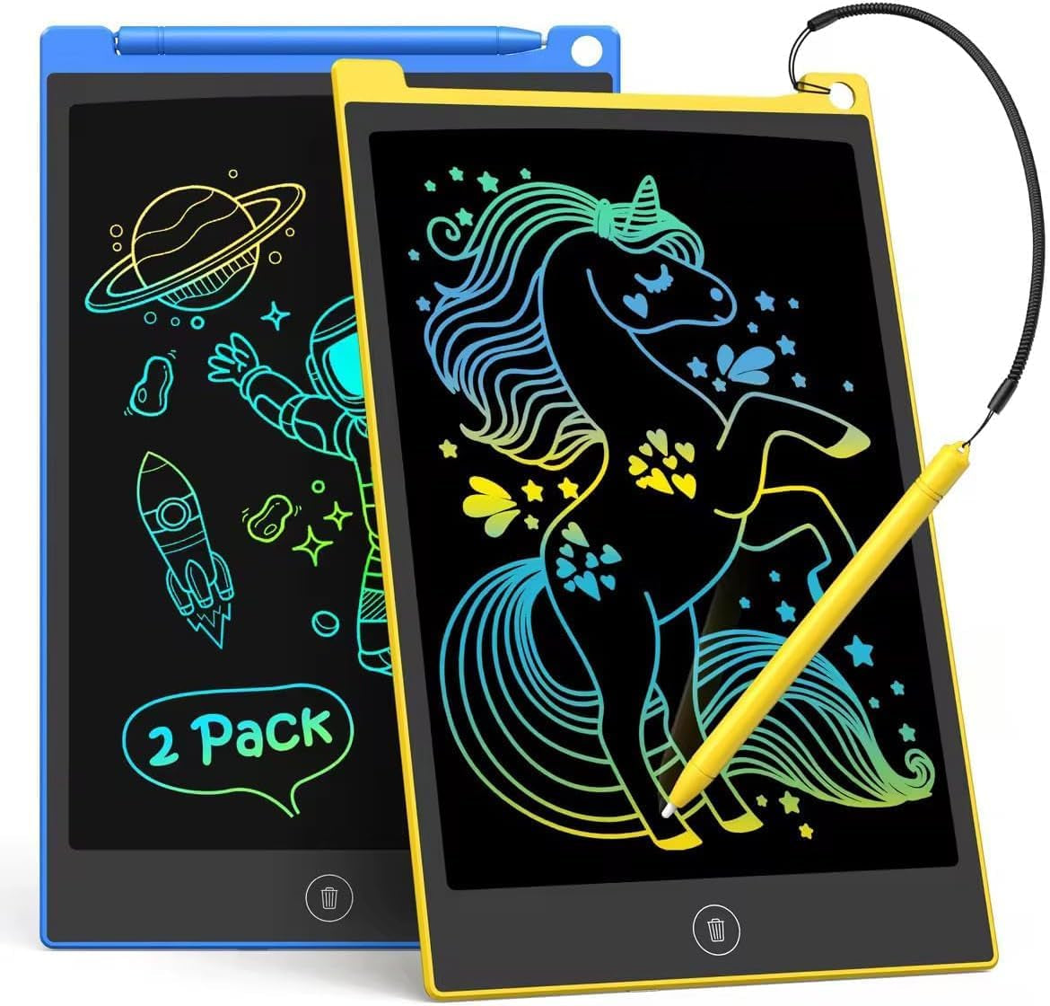 Dual Pack 8.5-Inch LCD Writing Tablet - Colorful Doodle Board for Children, Ideal Travel Activity and Learning Toy for Ages 3+