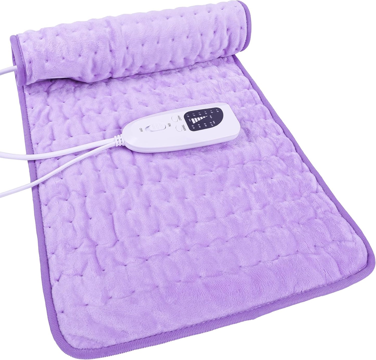 Electric Heating Pad with Moist and Dry Heat Options, Adjustable Temperature and Timer Settings