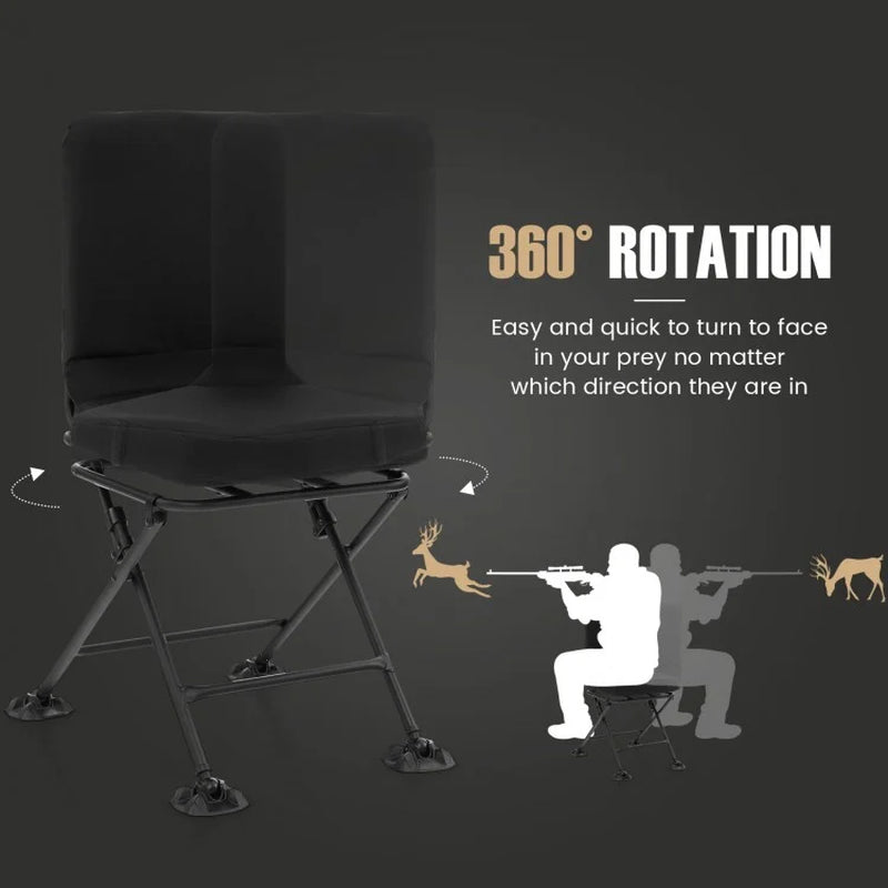Swivel Folding Chair with Ergonomic Backrest and Padded Cushioning