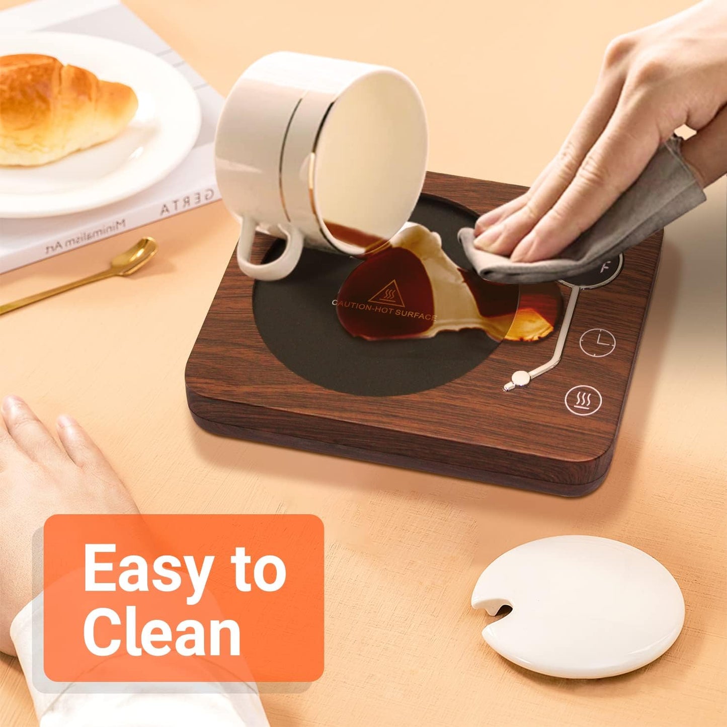Coffee Mug Warmer with Three Temperature Settings and Auto Shut-Off for Desk Use - Ideal for Coffee, Milk, Tea, and Beverages