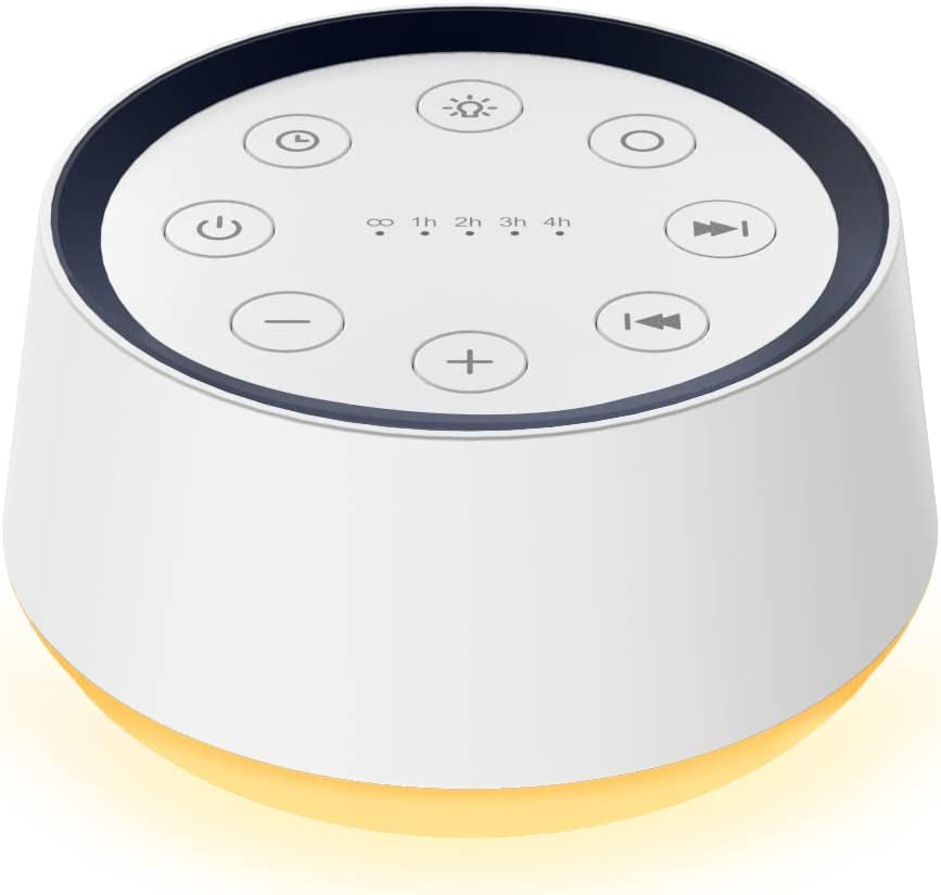 Sound Machine -30 Soothing Sounds, 12-Color Night Light - White Noise Device, Memory Function, 36 Volume Levels, Timers