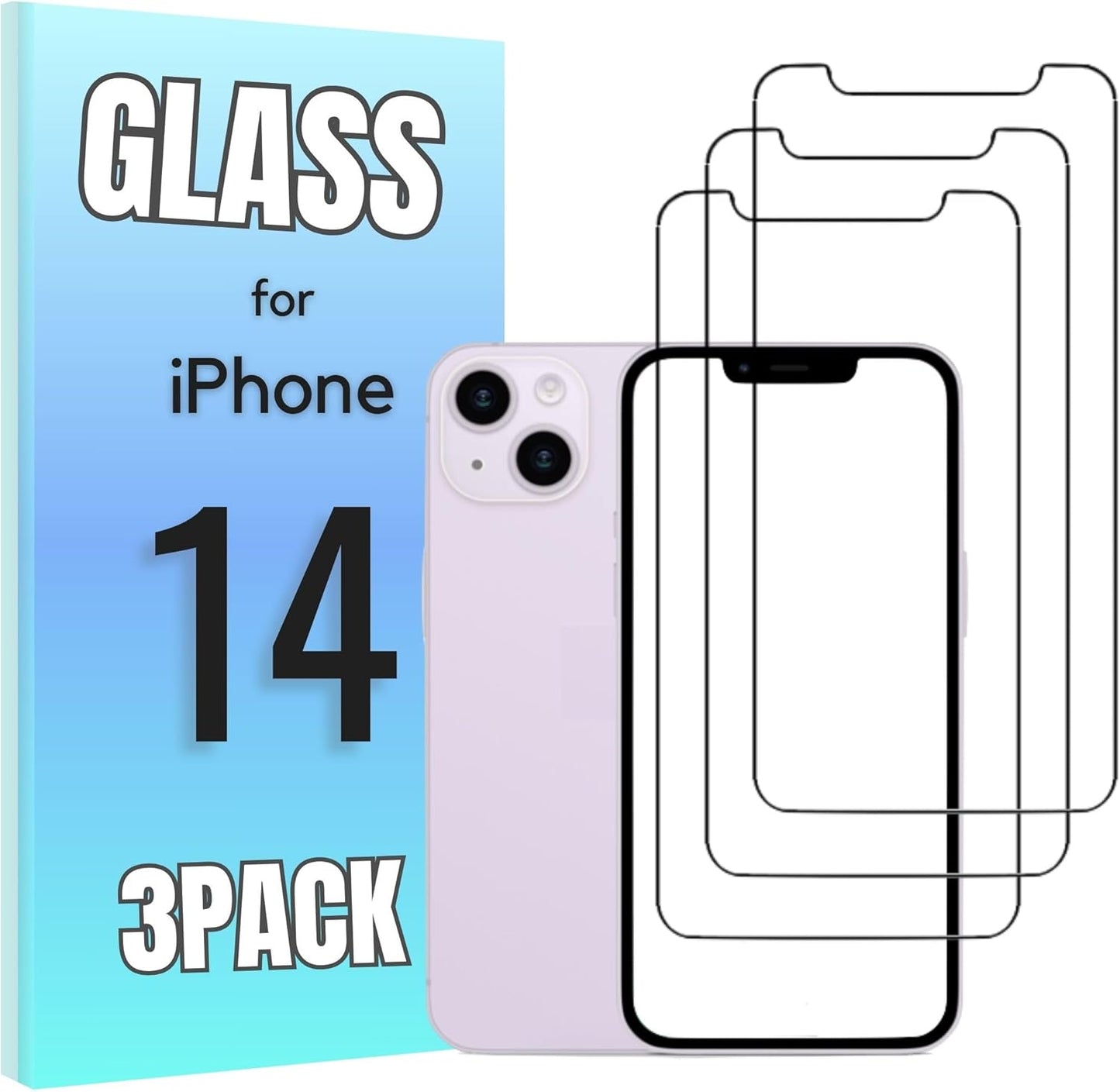 3-Pack Tempered Glass Screen Protector for iPhone 15 Pro - High Transparency, 9H Hardness, Ultra Tactile Protection for 6.1" Display