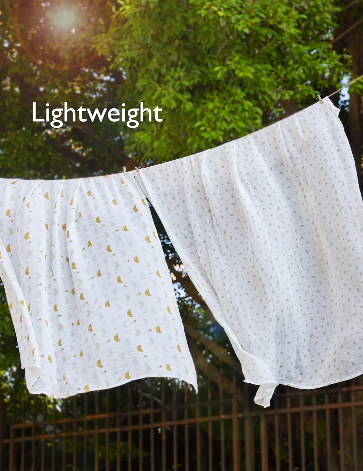 Ultra Soft Muslin Swaddle Blankets - 4 Pack, Breathable 47''x47'' Neutral Receiving Wraps
