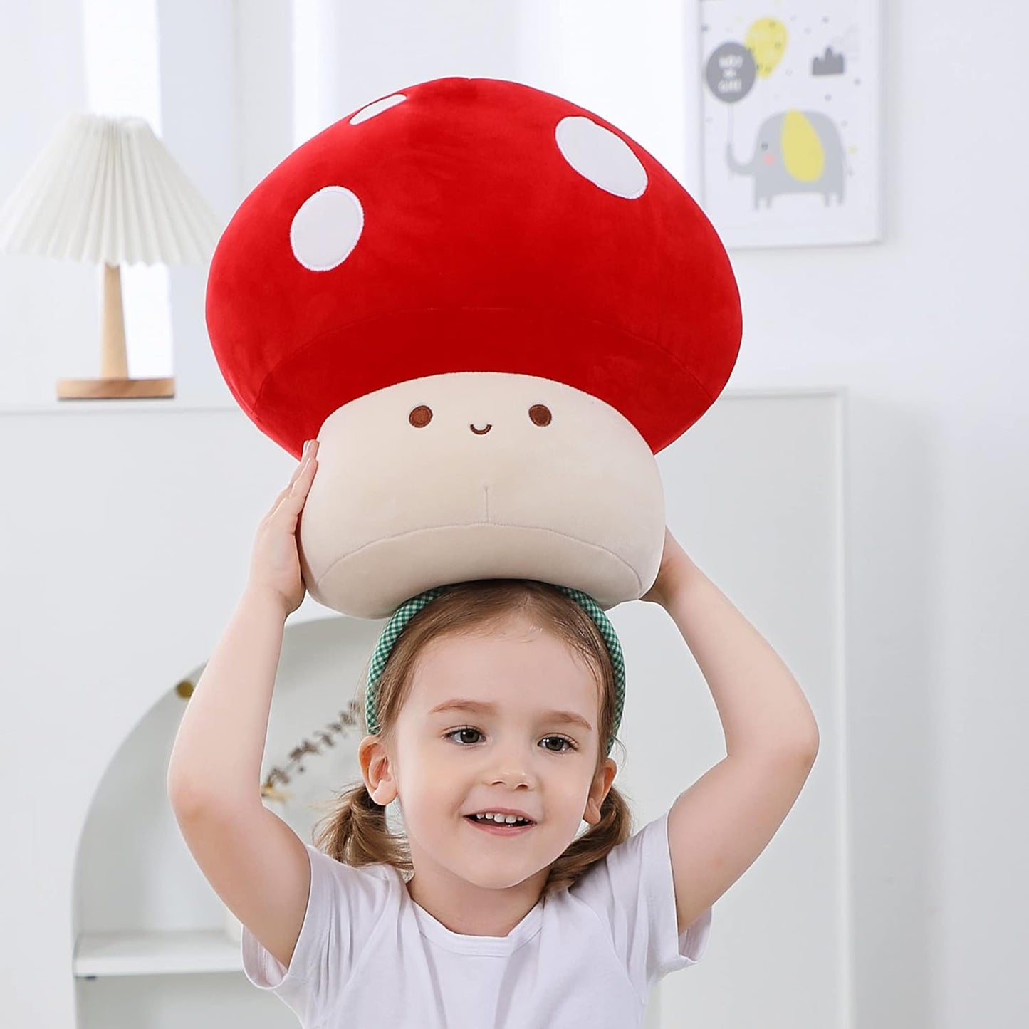 9-Inch Mushroom Plush Pillow - Adorable Stuffed Mushroom Toy