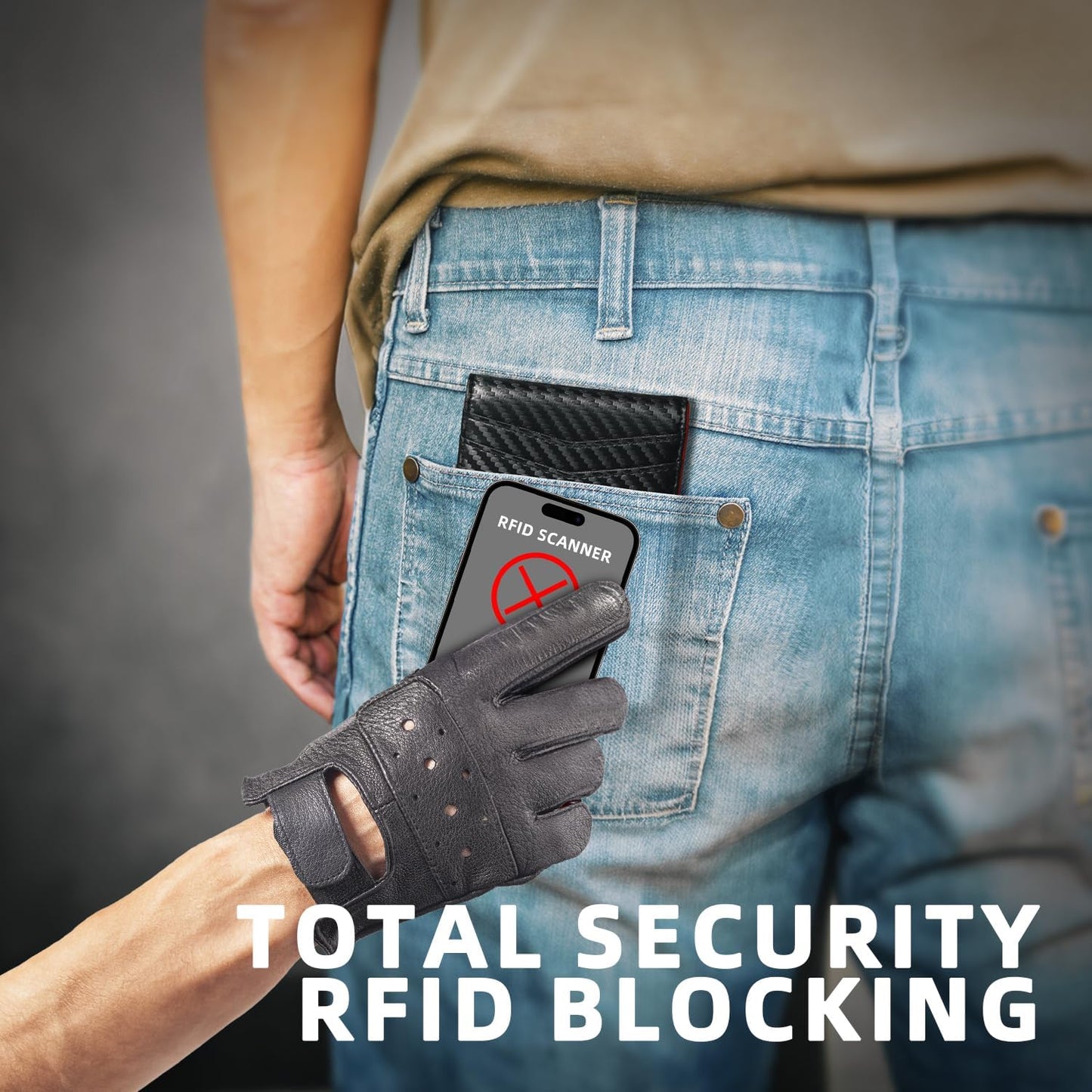 Men's Slim RFID Bifold Leather Wallet with Money Clip, ID Window, 12 Card Slots, and Gift Box