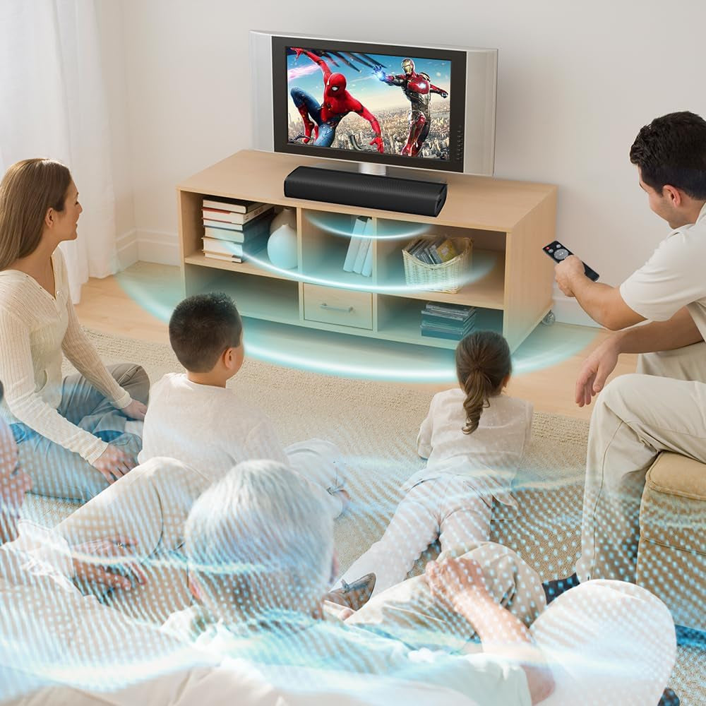50W 17-Inch Sound Bar for Smart TVs - Bluetooth & Wired Connectivity with Deep Bass and Surround Sound System