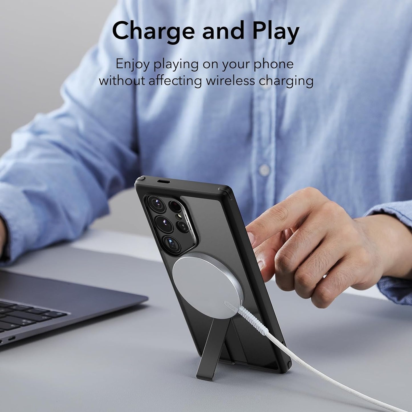 Samsung Galaxy S24 Ultra Case - MagSafe Compatible Magnetic Case - 3 Stand Modes, Drop Protection, and Boost Kickstand - Black