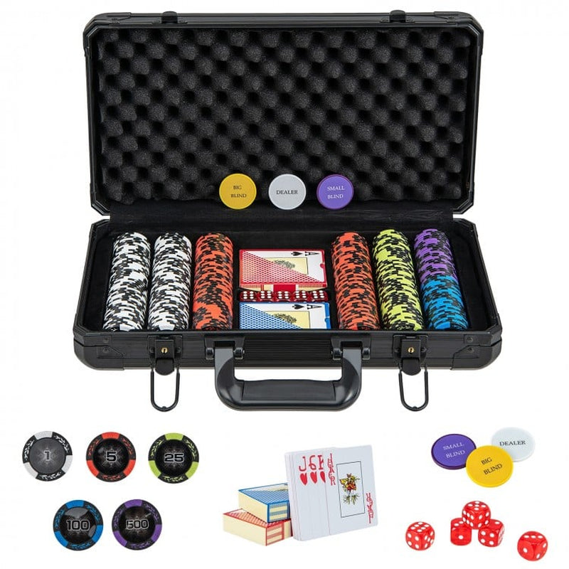 300-Piece Claytec Poker Chip Set for Texas Hold'em - 14 Gram