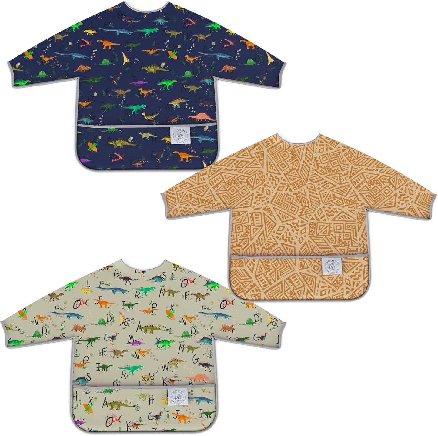 Waterproof Long Sleeve Baby Bibs 3PCS, Bavette Bébé Baby Feeding Bibs, Bavette Manche Longue Bebe – 6-36 Months