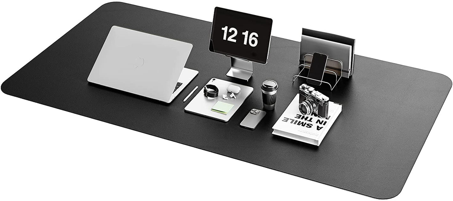 Non-Slip Waterproof PVC Leather Desk Pad, Ultra-Thin Large Mouse Pad, Easy-Clean Writing Mat (Olive Green, 31.5" x 15.7")