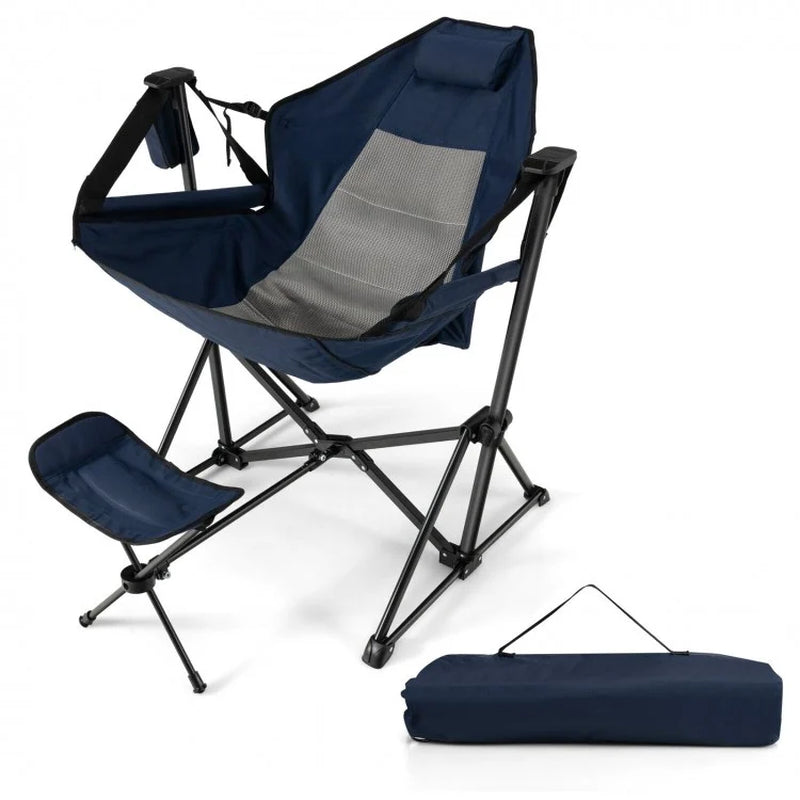 Hammock Camping Chair with Adjustable Footrest and Portable Carrying Bag