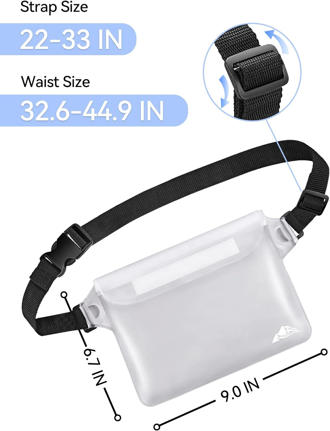 2-Pack Waterproof Pouch - Touch Sensitive Screen and Adjustable Waist Strap | Protect Your Phone and Valuables During Water Activities |
